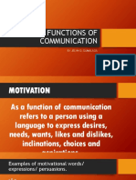 Functions of Communication: by Jelyn O. Dumalaga