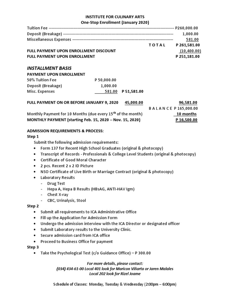 ICA LCC Bacolod Tuition Fee | PDF | Learning
