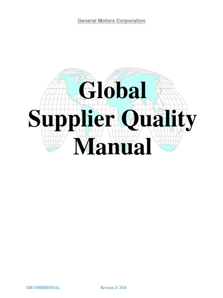 GM 1927 Supplier Quality Manual 2018 REV21 PDF Business Business