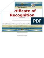 Certificate of Recognition 