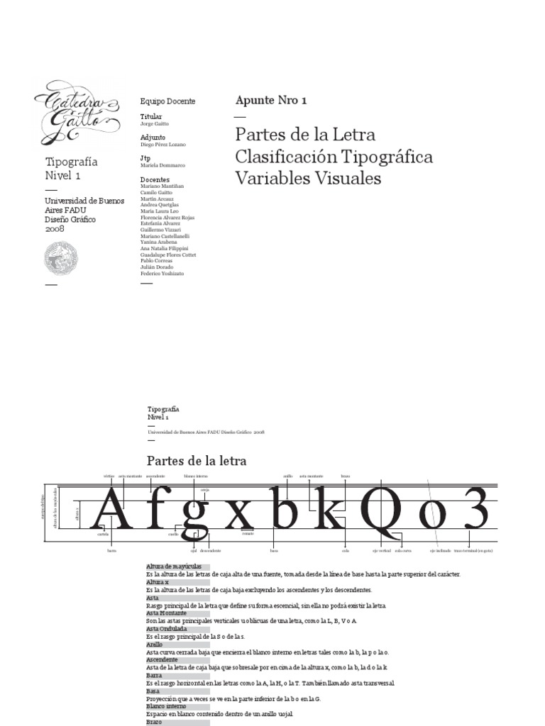 Partes y Clasificación de la Tipografía | PDF | Serif | Sans Serif
