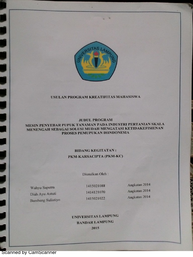 Contoh Proposal PKM Karsa Cipta Lengkap Siap Upload PDF | PDF