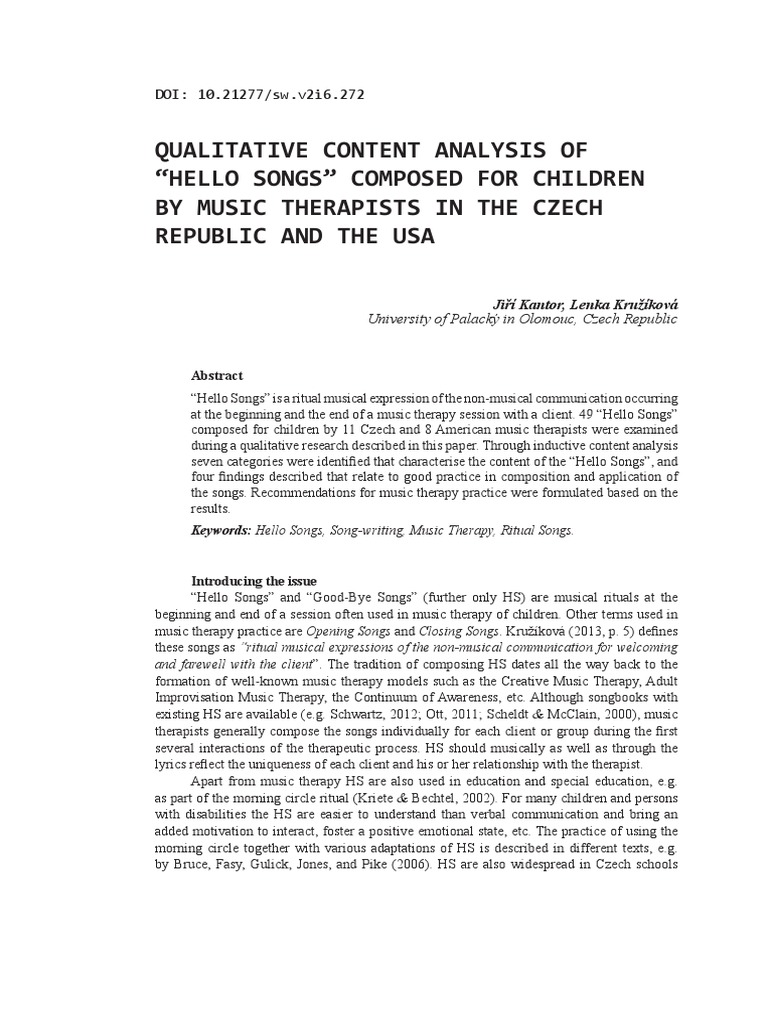 content analysis method in social psychology
