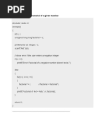 1) Program To Find Factorial of A Given Number