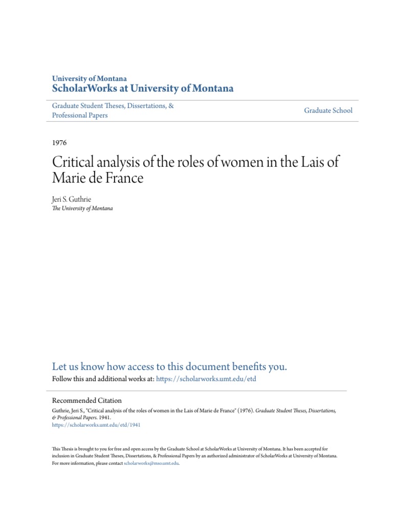 Eliduc Character Analysis In The Lais Of Marie De France – OWFCT