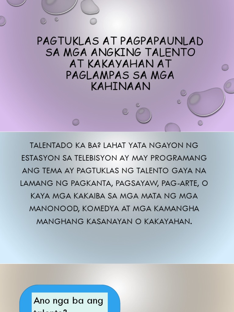 Talento at Kakayahan | PDF