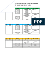 Jadwal Mengajar Kelas IV Saad Sdit Ulul Albab