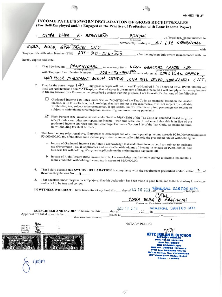 Sworn declaration and registration pdf