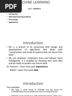 Well Posed Learning Problems and Applications of ML