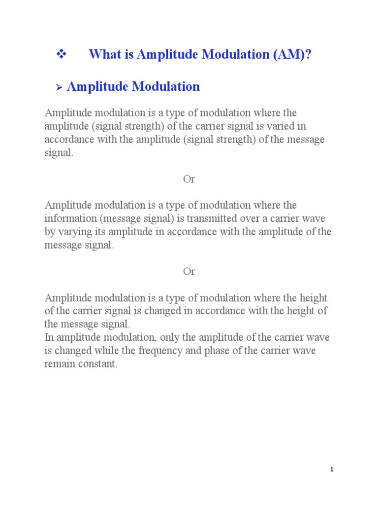 Understanding Amplitude Modulation | PDF | Frequency Modulation ...