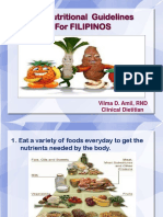 10 Nutritional Guidelines For Filipinos: Vilma D. Amil, RND Clinical Dietitian
