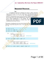 Binomial theorem workbook - misc + P1 P2 2008 to 2017 - IB HL Maths
