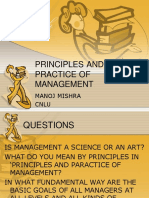 Principles and Practice of Management: Manoj Mishra Cnlu