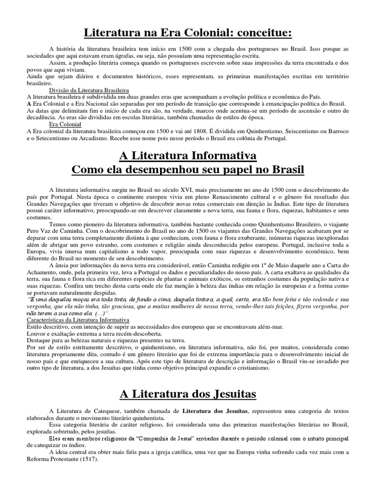 Literatura Informativa e Catequese no Brasil | PDF | Sociedade de Jesus ...