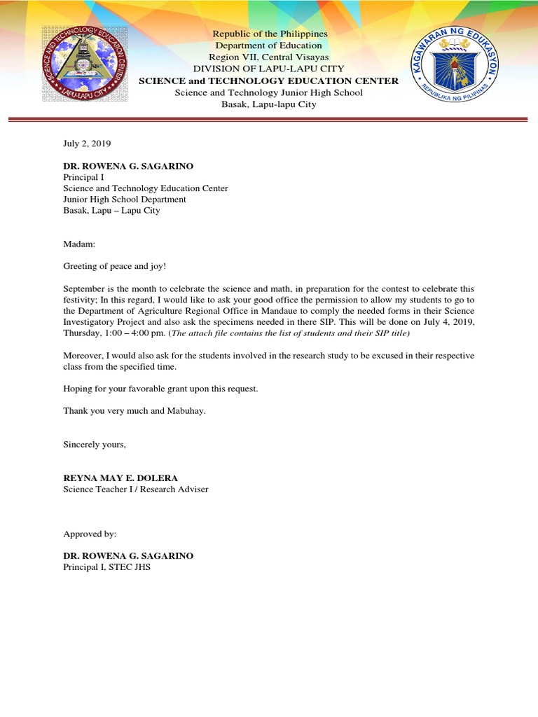 Department of agriculture letter pdf science