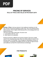 Pricing of Services: Role of Price and Value in Provider Gap4