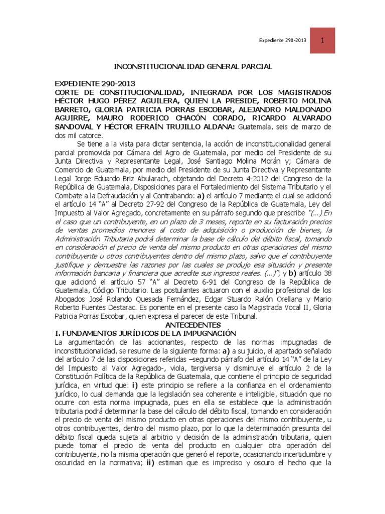 Sentencia Corte de Constitucionalidad | PDF | Impuestos | Constitución