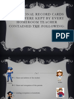 Vocational Record Cards