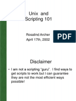 Unix and Scripting 101: Rosalind Archer April 17th, 2002