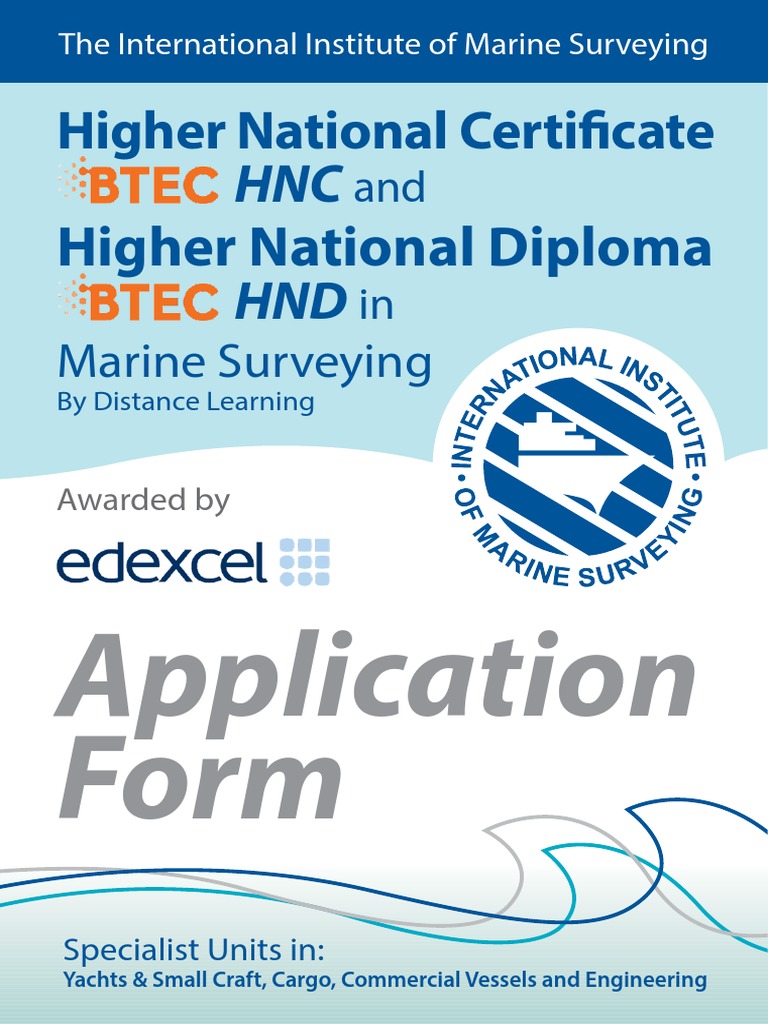 HNC in Marine Surveying Application Form | PDF | Ships | Nature