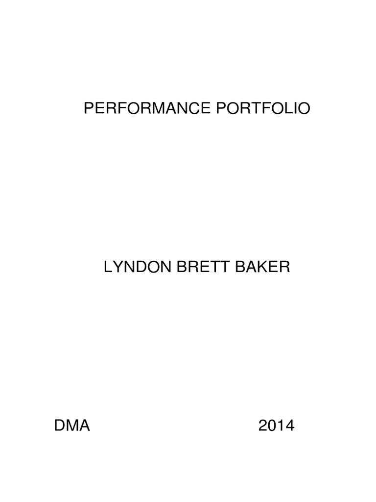 Baker Performance Portfolio | PDF | Trombone | Composers