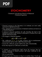 Stoichiometry: Chemical Calculations Based On Balanced Chemical Equation