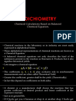 Stoichiometry: Chemical Calculations Based On Balanced Chemical Equation