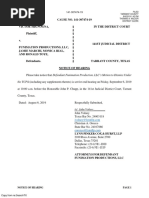 Funimation - Notice of Hearing On Motion To Dismiss