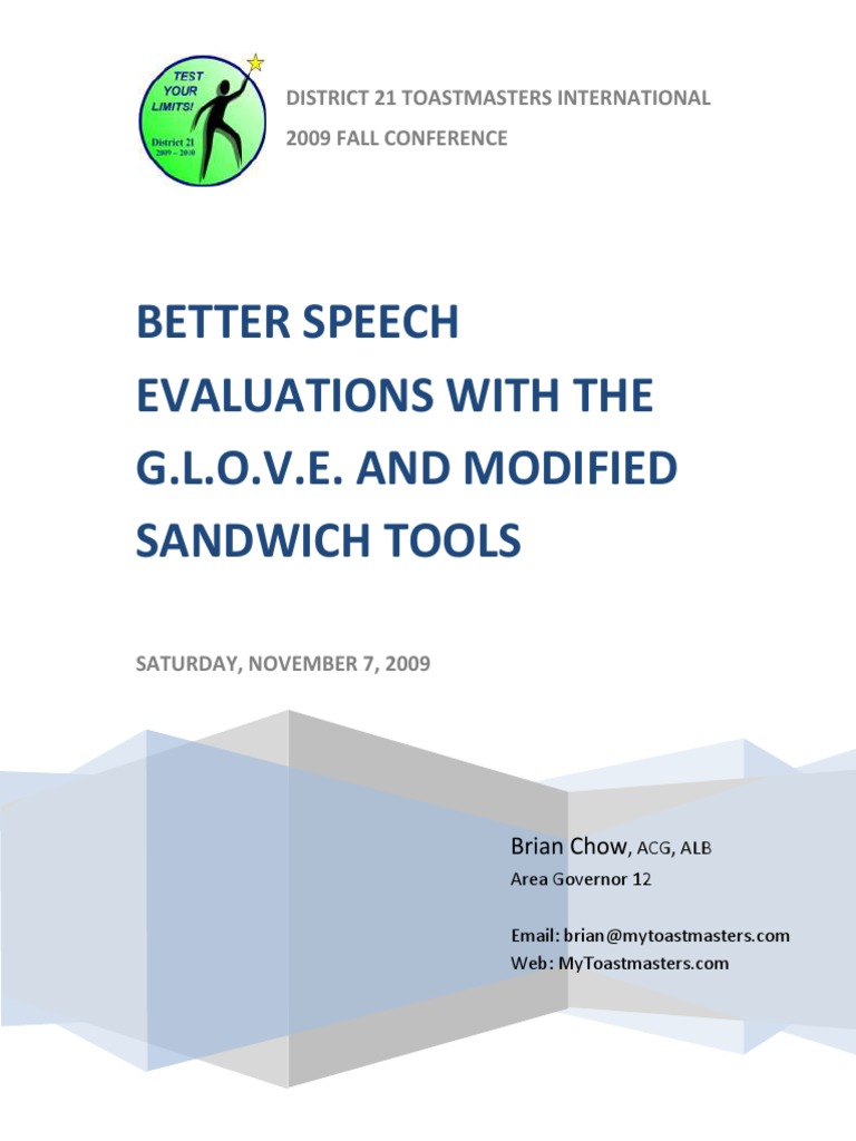 Enhancing Speech Evaluations Techniques | PDF | Gesture | Sandwich