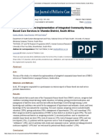 An Evaluation of The Implementation of Integrated Community Home-Based Care Services in Vhembe District, South Africa