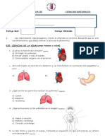 Prueba Intermedia de Ciencias Naturales Segundo Basico