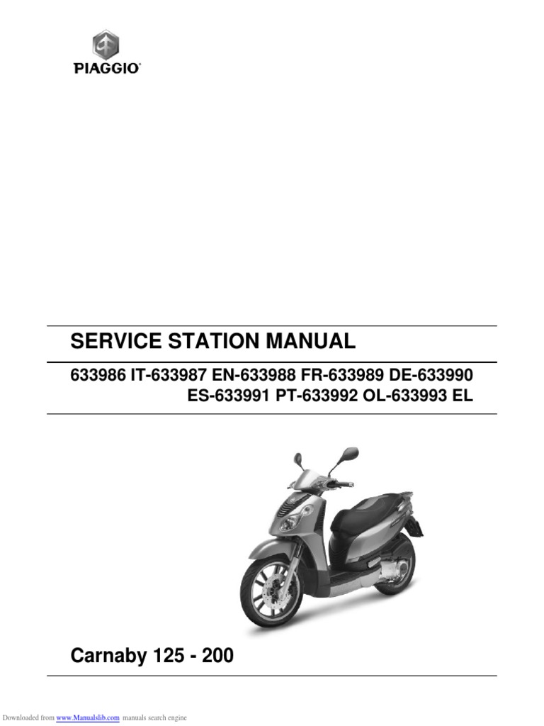 Carnaby 125 Service Manual PDF Cylinder (Engine) Carburetor
