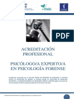 Acreditación Profesional Psicólogo/A Experto/A en Psicología Forense