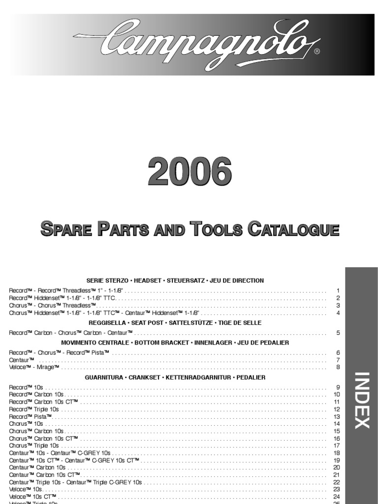 06 Campagnolo Spare Parts Catalog Pdf Adventure Travel Human Powered Transport