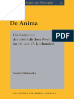 (Bochumer Studien Zur Philosophie) Sascha Salatowsky - de Anima - Die Rezeption Der Aristotelischen Psychologie Im 16. Und 17. Jahrhundert-John Benjamins Publishing Co (2006) PDF