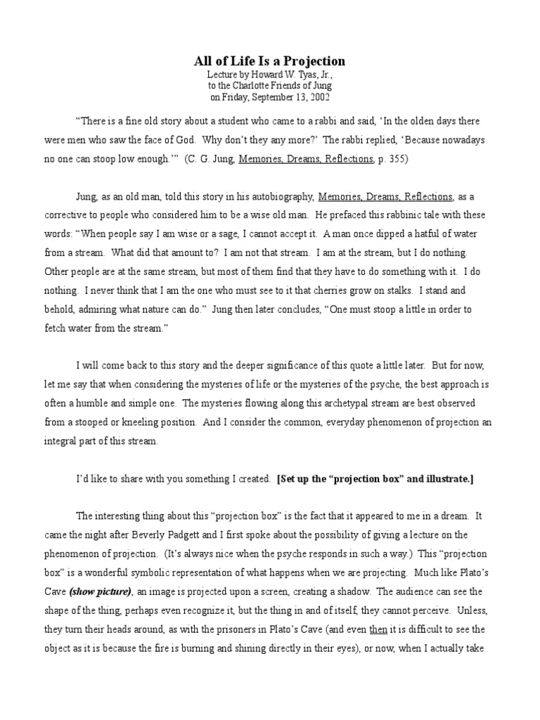 Projection Jung PDF Unconscious Mind Carl Jung
