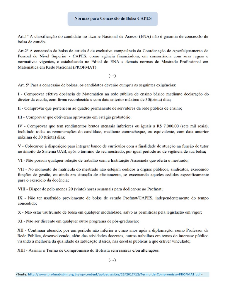 PROFMAT Commitment Terms | PDF