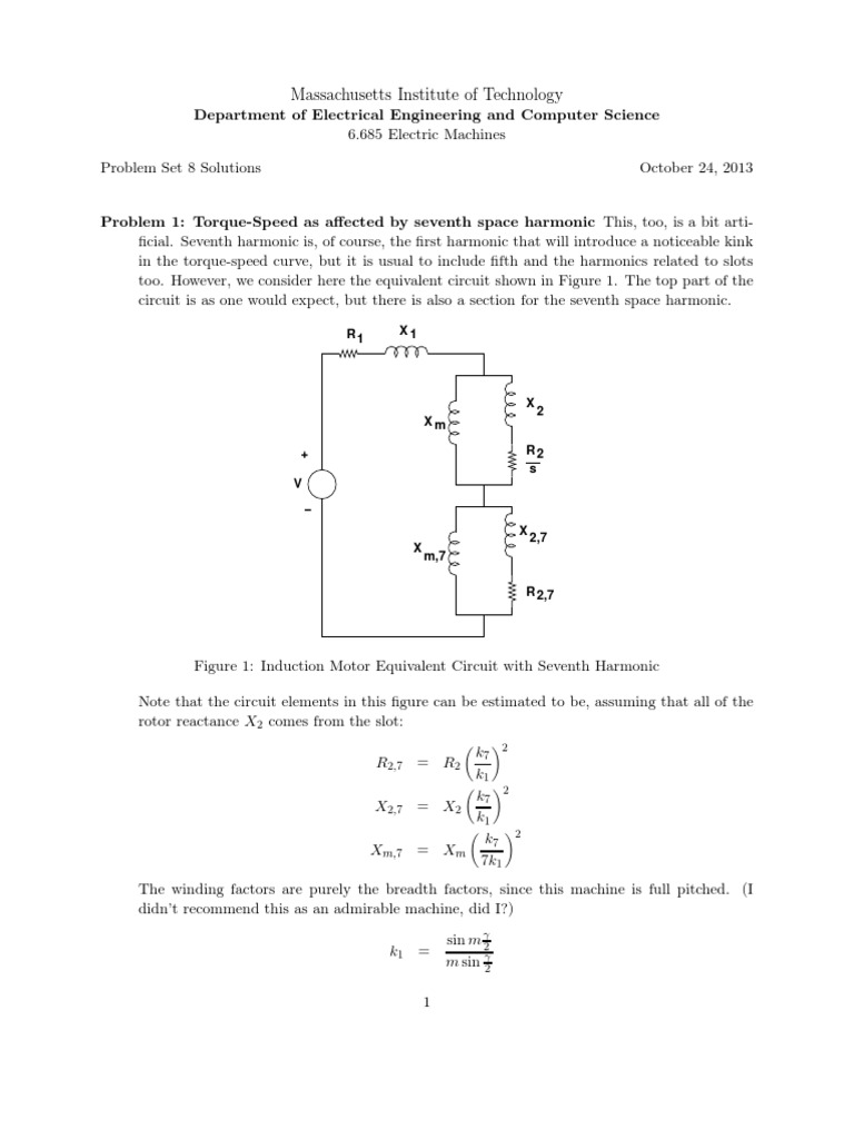 Electric Machines Problem Set 8 Solutions | PDF | Electric Motor | Volt