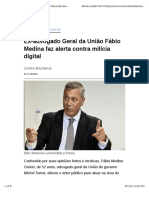 Ex-Advogado Geral Da União Fábio Medina Faz Alerta Contra Milícia Digital