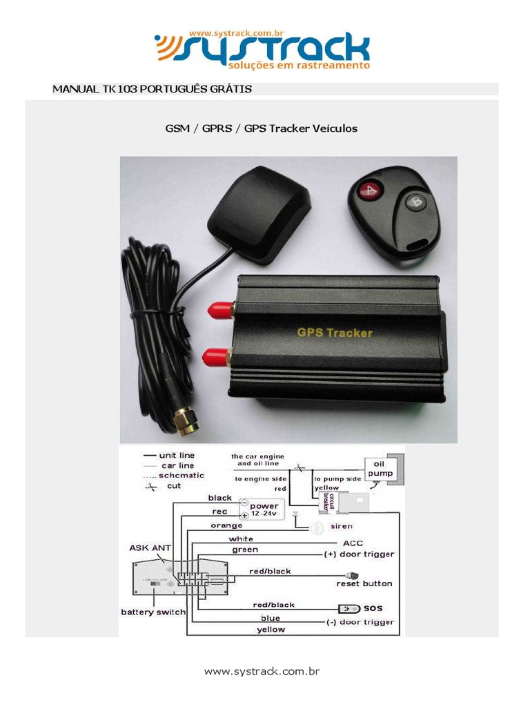 Manual do Usuário do Rastreador GPS TK103 Comandos, Configurações e