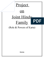 Project On Joint Hindu Family: (Role & Powers of Karta)