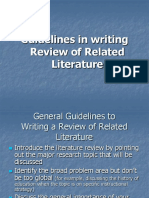 Guidelines in Writing Review of Related Literature