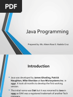 Java Programming: Prepared By: Ms. Aileen Rose S. Nadela-Cruz