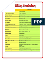 Form Filling Vocabulary 75924