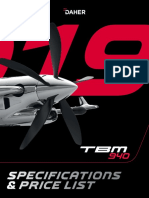 2019 TBM 940 Technical Specifications Price List