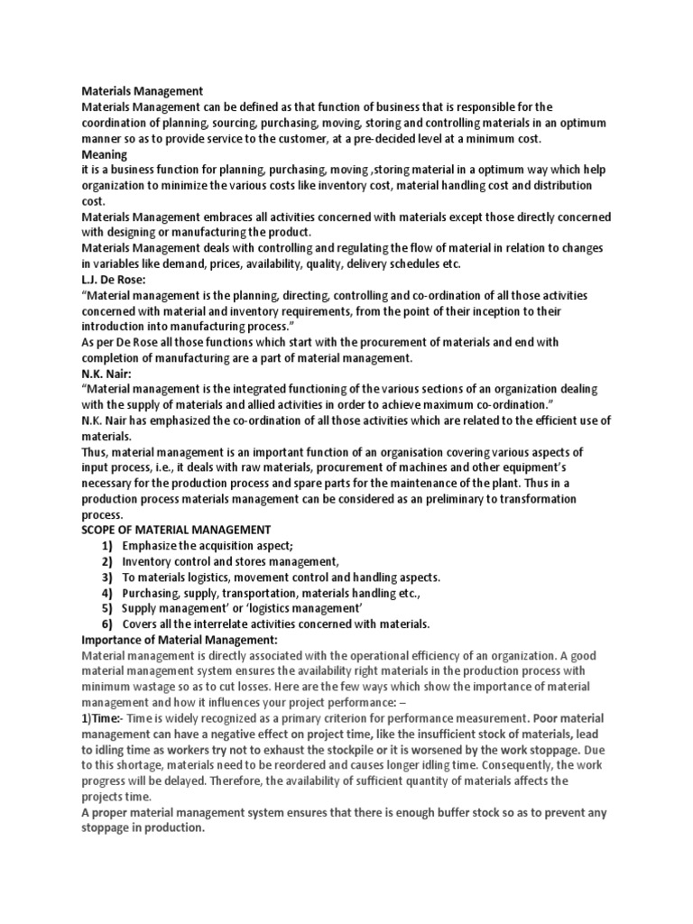 Overview of Materials Management Functions | PDF | Inventory | Procurement