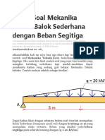 Ontoh Soal Mekanika Teknik Balok Sederhana Dengan Beban