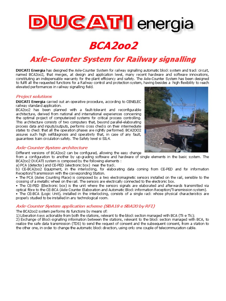 Axle-Counter System BCA2oo2 Overview | PDF | Sensor | Computer Hardware