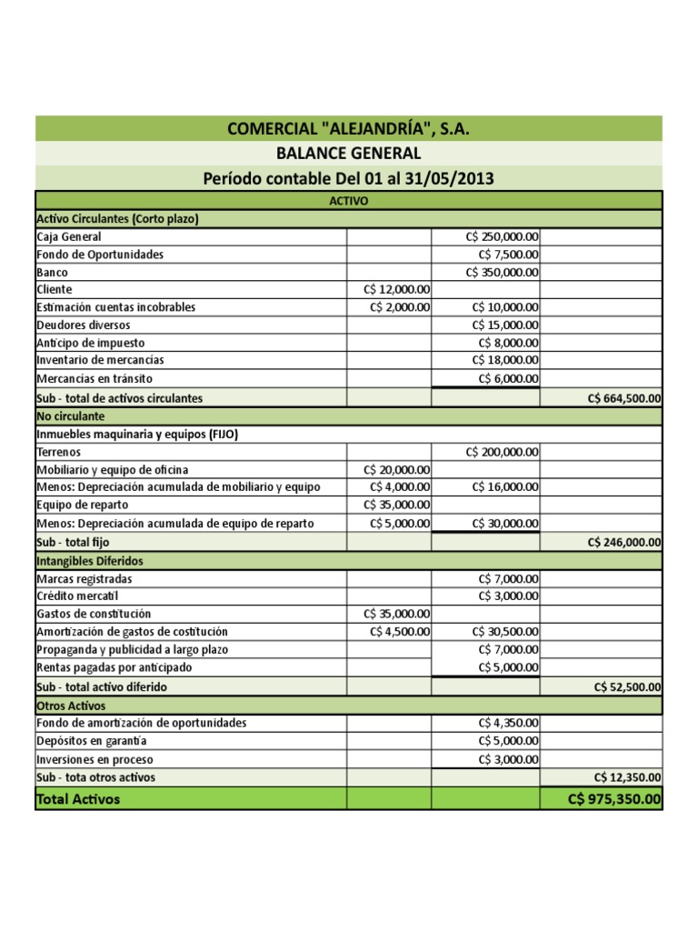 Balance General de Empresas 2012-2013 | PDF | Amortización (Negocio ...