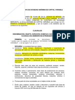 Constitución de sociedad anónima de capital variable para la fabricación y comercialización de derivados de cobre